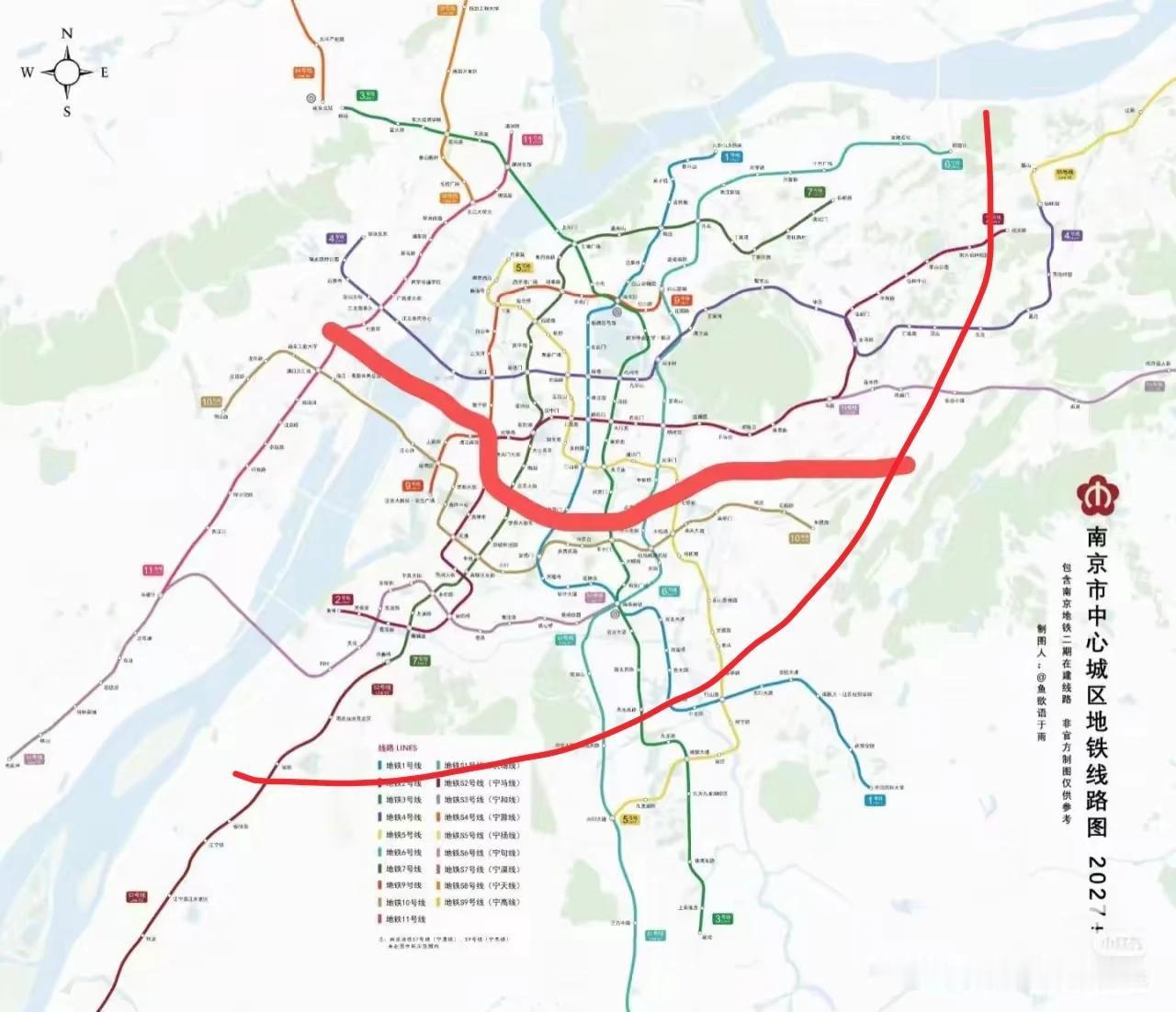 南京为什么搞个江南江北大环线地铁这样所有方向的人转车不是更快捷吗[捂脸][捂脸]