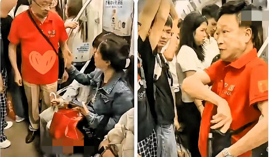 昨天刷到成都地铁2号线早高峰那视频我真是后脊发凉，穿印着“中国”字样红上衣的老人
