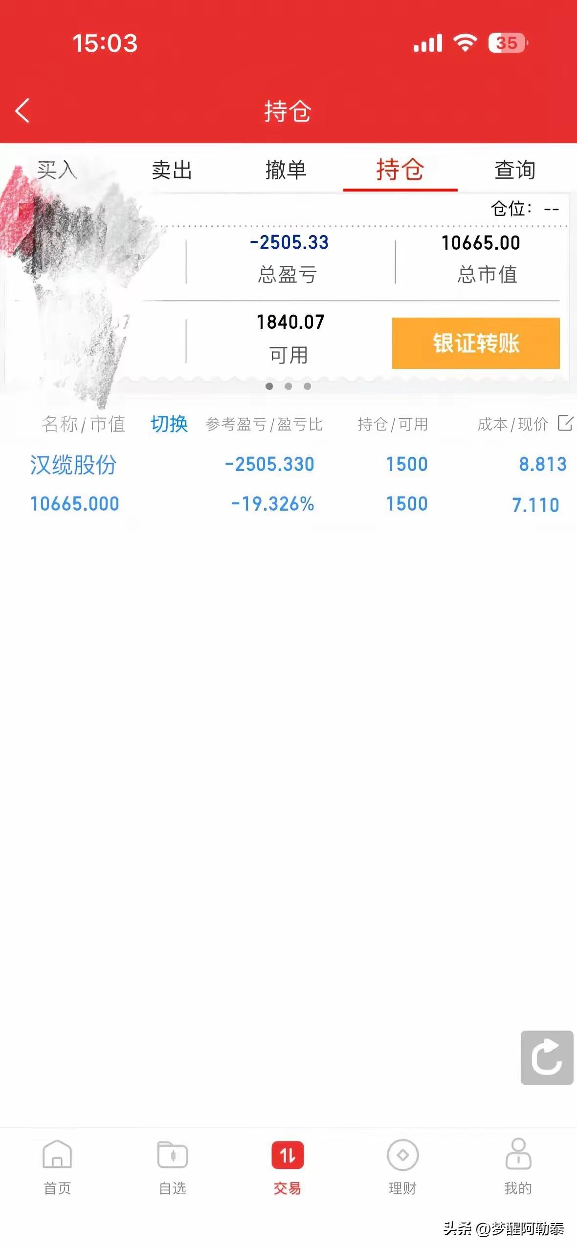 第一场炒股，从亏5000多硬扛到现在亏2500，“这不就慢慢涨回来了么！”

今