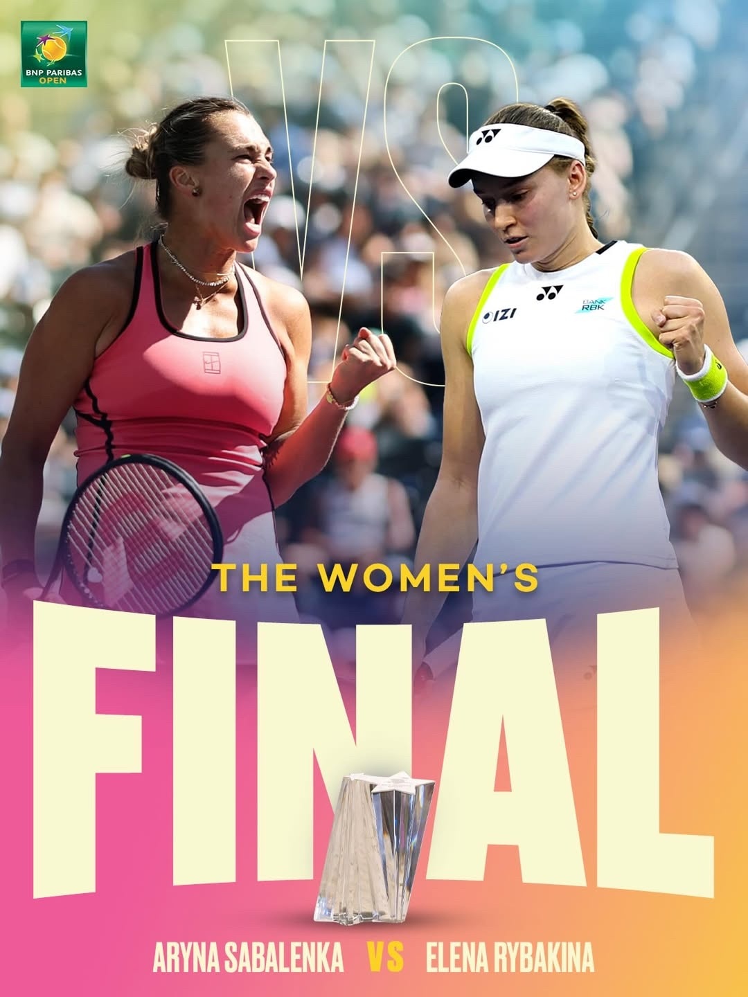 WTA双巴大战世界第一vs世界第二印第安维尔斯决赛，萨巴伦卡vs莱巴金娜，凌晨2