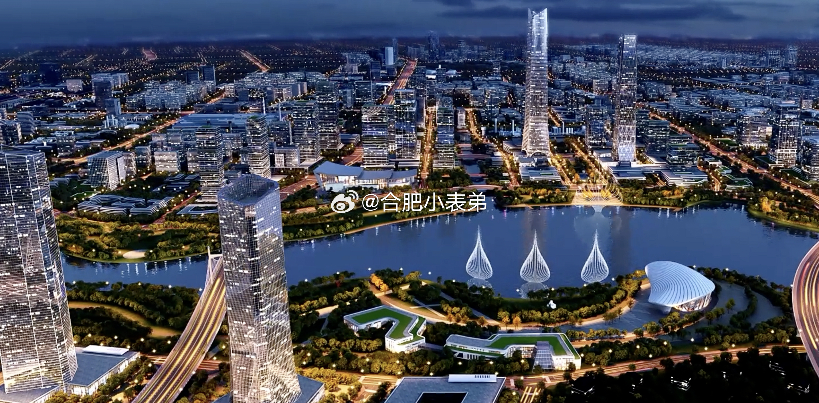 合肥东部新中心未来的核心区CBD，建起来其实也没啥难度，1栋200米再加2栋15