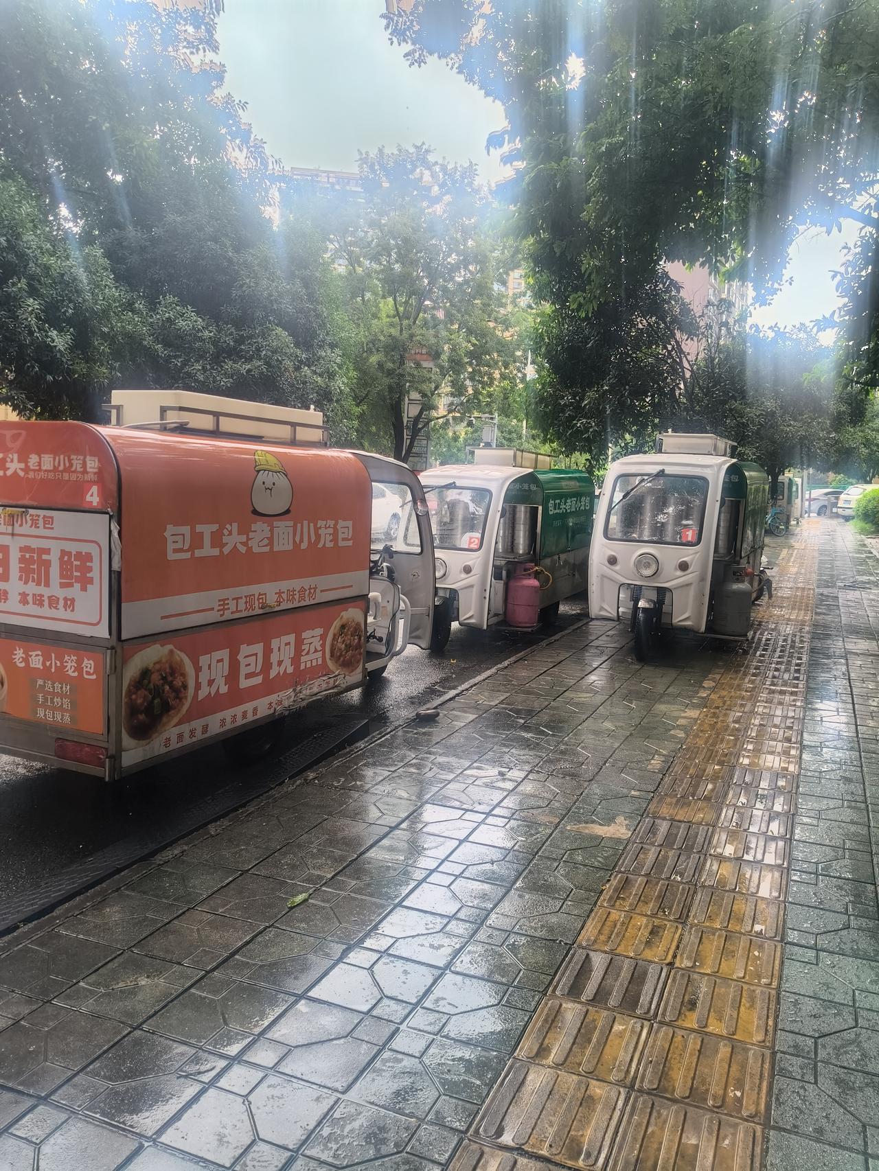 成都支持地摊经济，这两年尤其今年类似这样的小笼包推车很多，也孵化了很多网红。个人