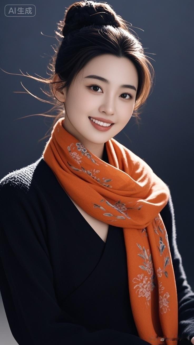 优雅东方美，一抹橙纱，尽显古典韵味