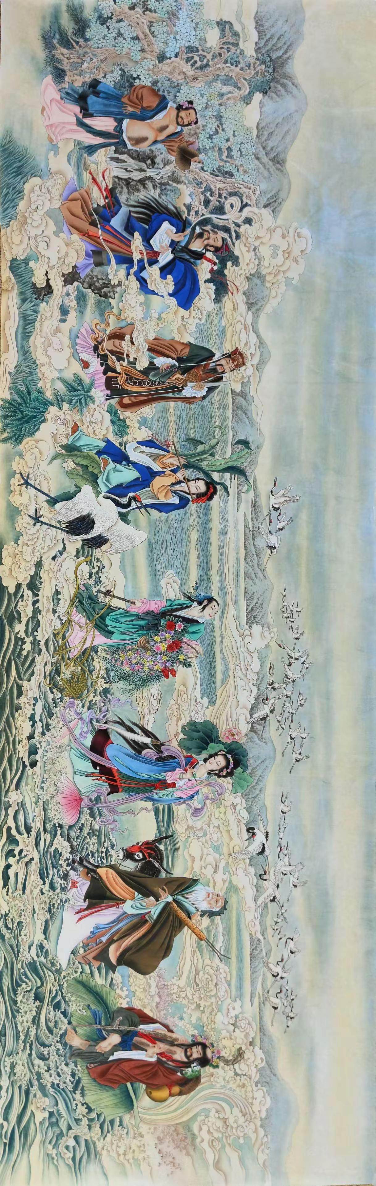 八仙过海图。手绘人物画创作者中心 创作灵感 国画人物 国画人物画 八仙过海 尺寸
