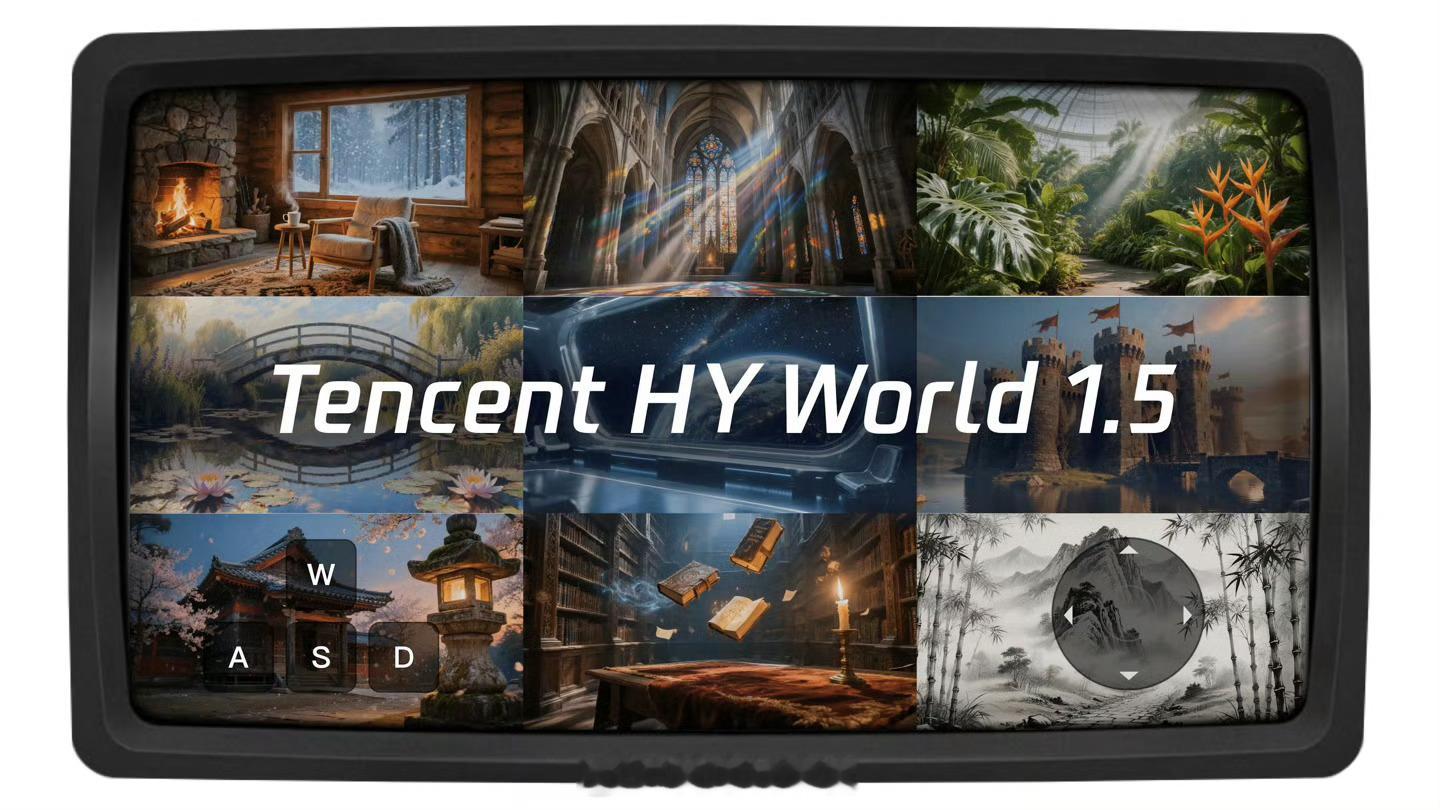 腾讯混元世界模型 1.5 正式发布。官方称，混元世界模型 1.5 首次开源了业界