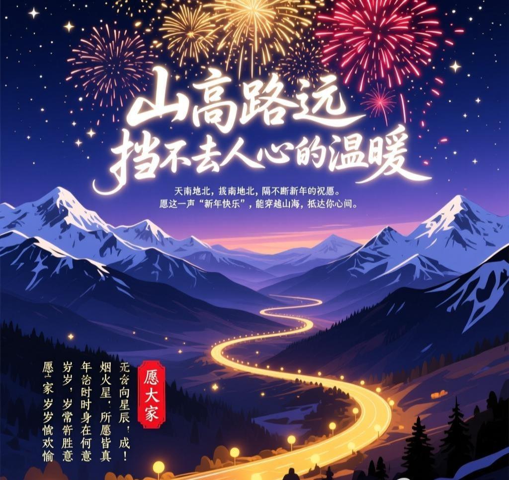 山高路远，挡不住人心的温暖；
天南地北，隔不断新年的祝愿。
无论此时身在何方，愿