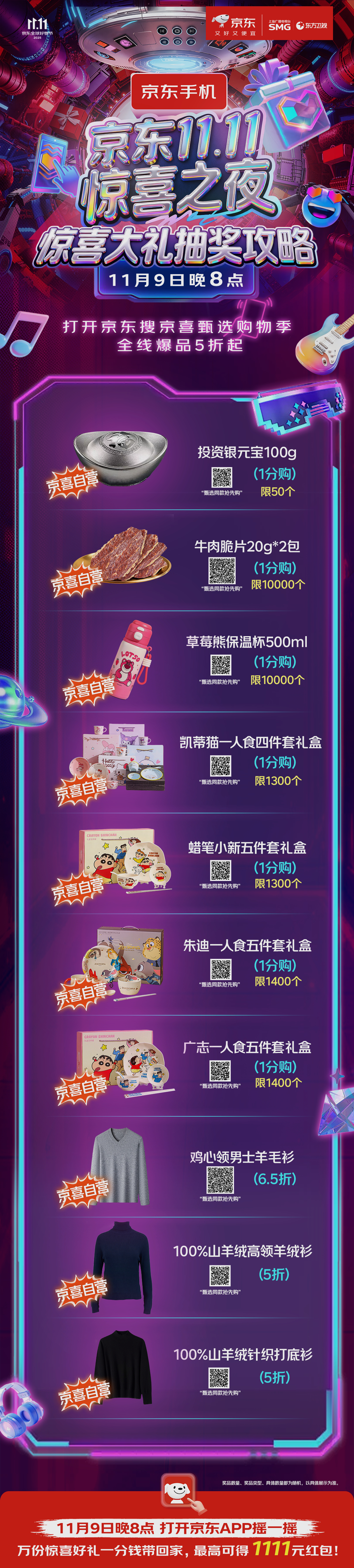 京东11.11惊喜之夜在上海体育馆盛大开启，“王炸”好物清单大曝光！！你敢信？这