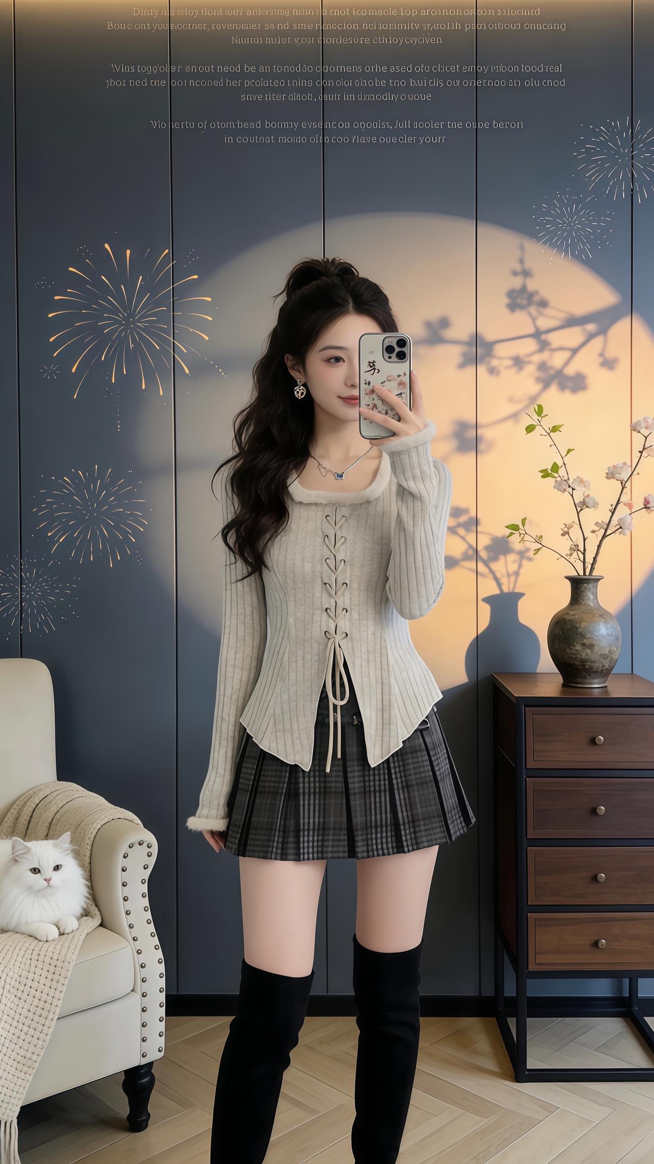 秋冬加绒针织衫修身显瘦洋气减龄