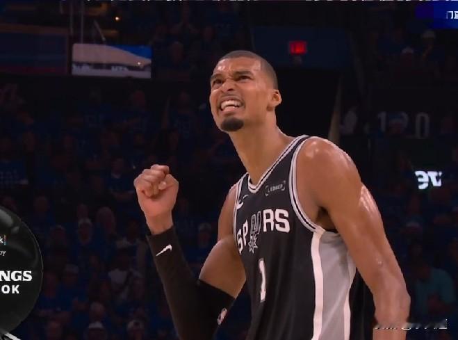 年轻气盛！NBA西决，马刺艰难淘汰雷霆晋级总决赛，文班亚马22分+7板+2助，三