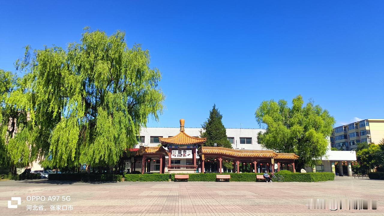 看，六月末張家口电厂蓝天白云，气温凉爽27度，微风息息，空气质量全国第一，最适冝
