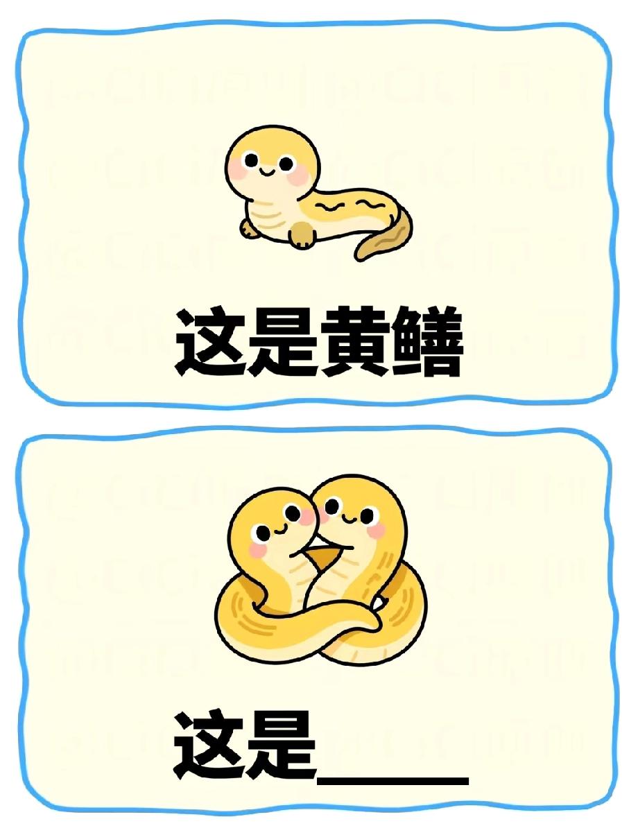 谁懂啊！这两只黄鳝贴贴的画面，藏的梗90%的人第一眼看懵，来评论区battle！