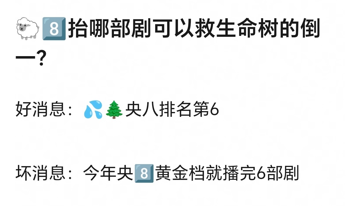 有没有人救也改变不了：生命树是收视友好的年代题材还是在开机率最高的档期拿的倒一