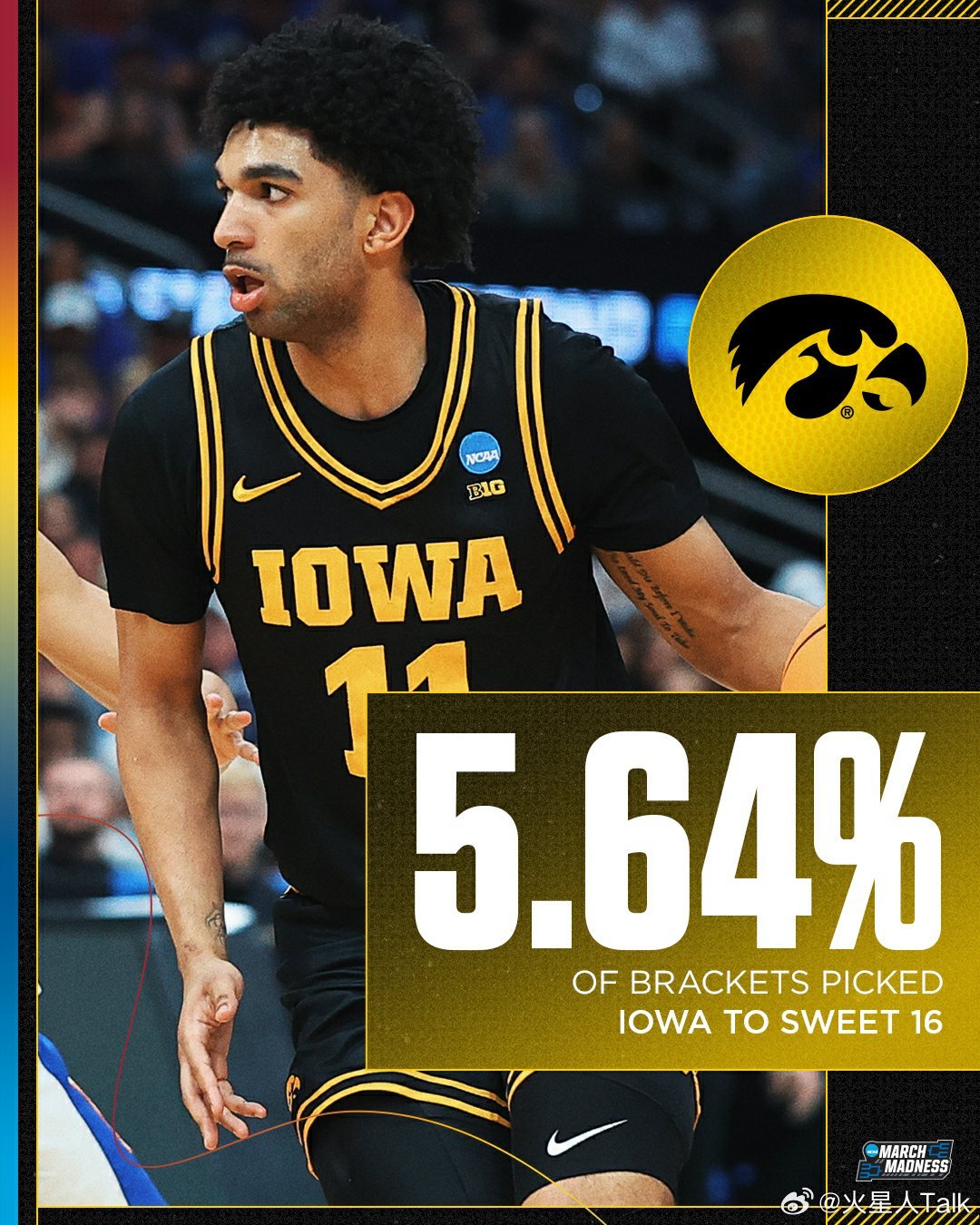 2025-2026赛季NCAA男篮疯狂三月 南区第二轮爱荷华大学击败卫冕冠军佛罗