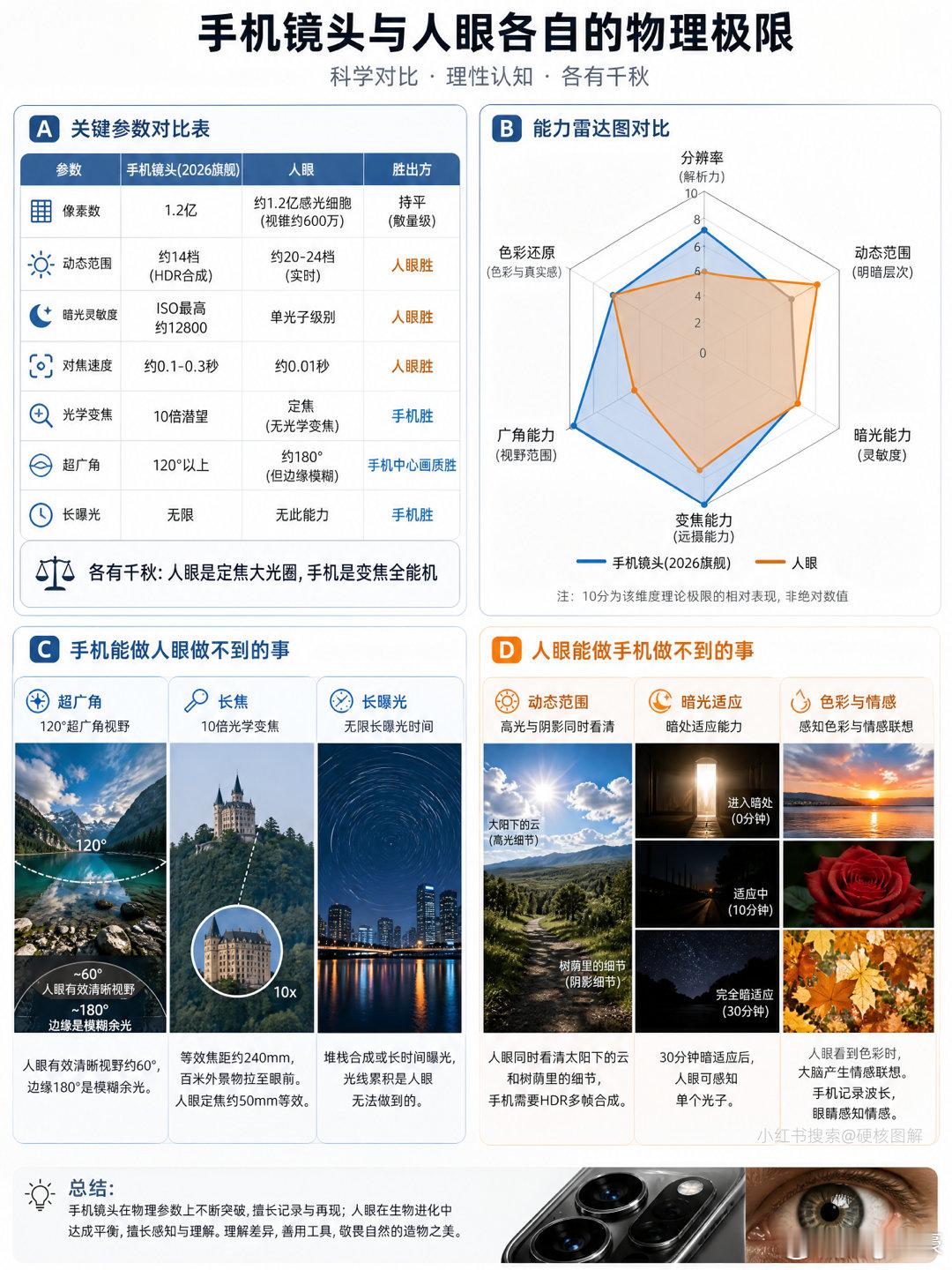 手机摄像头和人眼球结构居然高度相似！保护玻璃对应角膜，镜片组相当于晶状体，光圈等