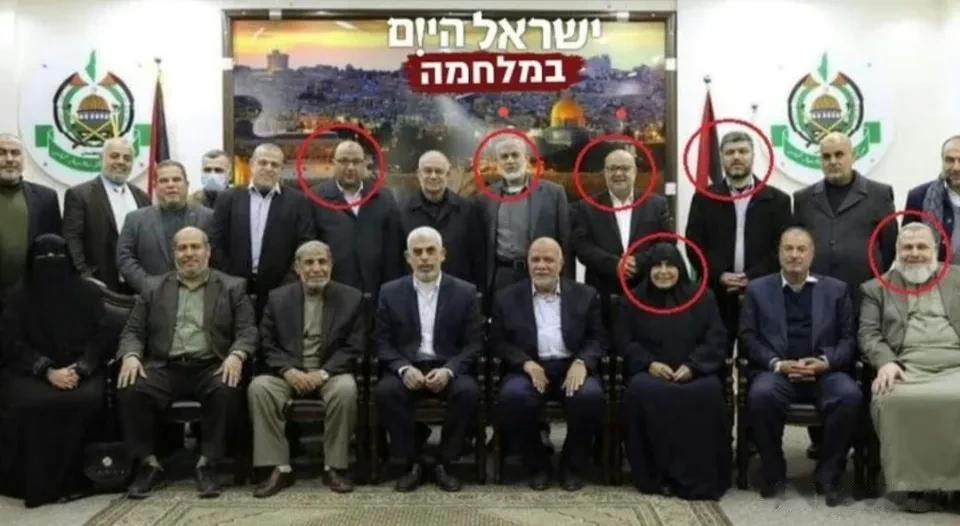 哈马斯政治局阵亡领导，他们与下面的团队留在了加沙，抵抗以军的进攻。狂轰滥炸之下，