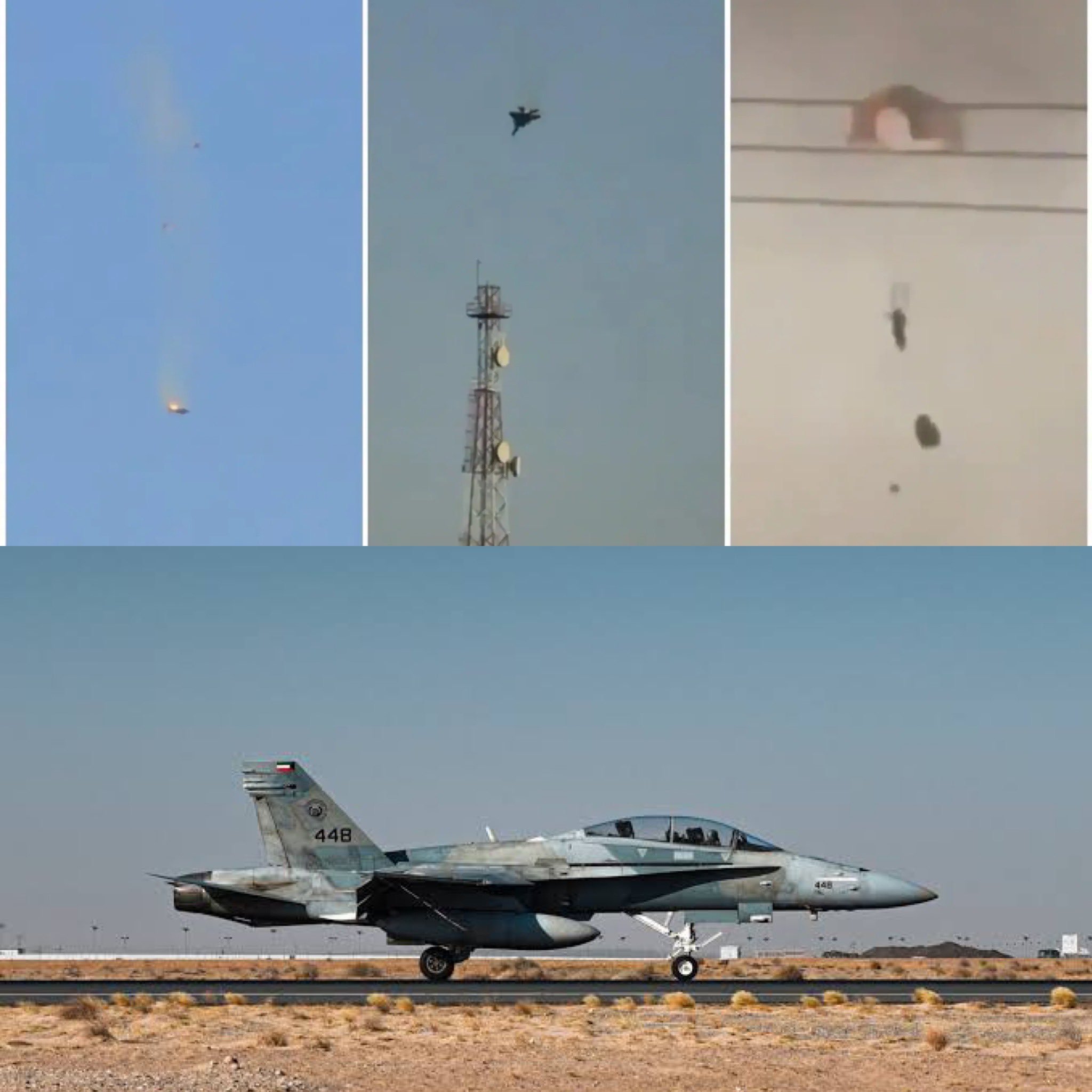 周日，一架科威特F/A-18战斗机在科威特上空击落了3架美国空军F-15E攻击鹰