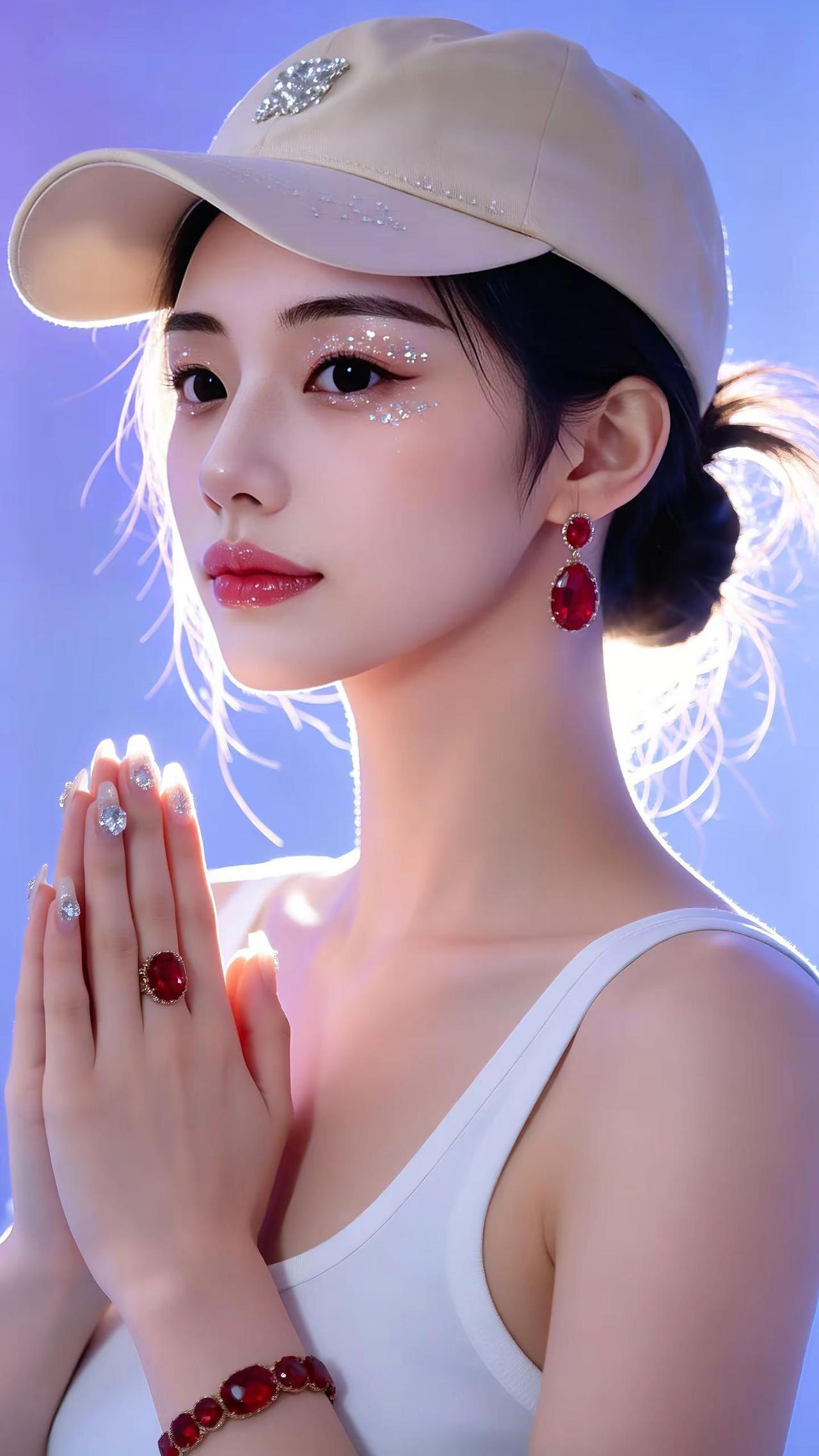 氛围感是自带的浪漫💫 红宝碎闪，解锁清冷甜酷感高级感写真 氛围感美女