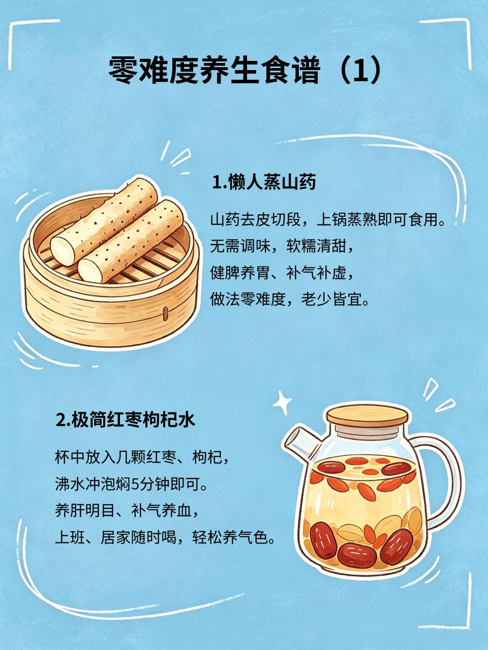 简单养生食谱，手残党也能做
很多人想养生，却嫌食谱复杂、耗时难做⏳，最后半途而废