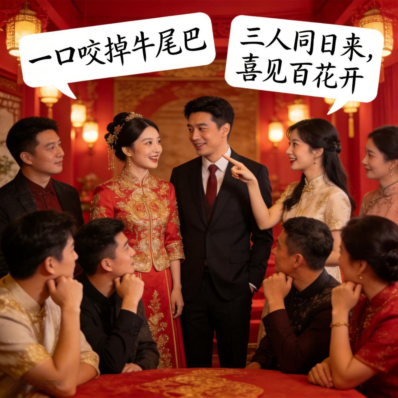 新婚回门笑翻全场！小姨子连环调侃姐夫，两个字谜难住众人，谜底太甜了
 
结婚回门