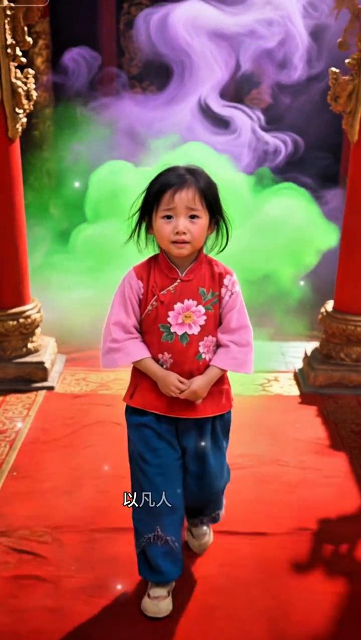 阎王爷探人心。
小丫头一头撞在娘亲坟头，当场没了气息。她满肚子委屈，跪在阎王面前