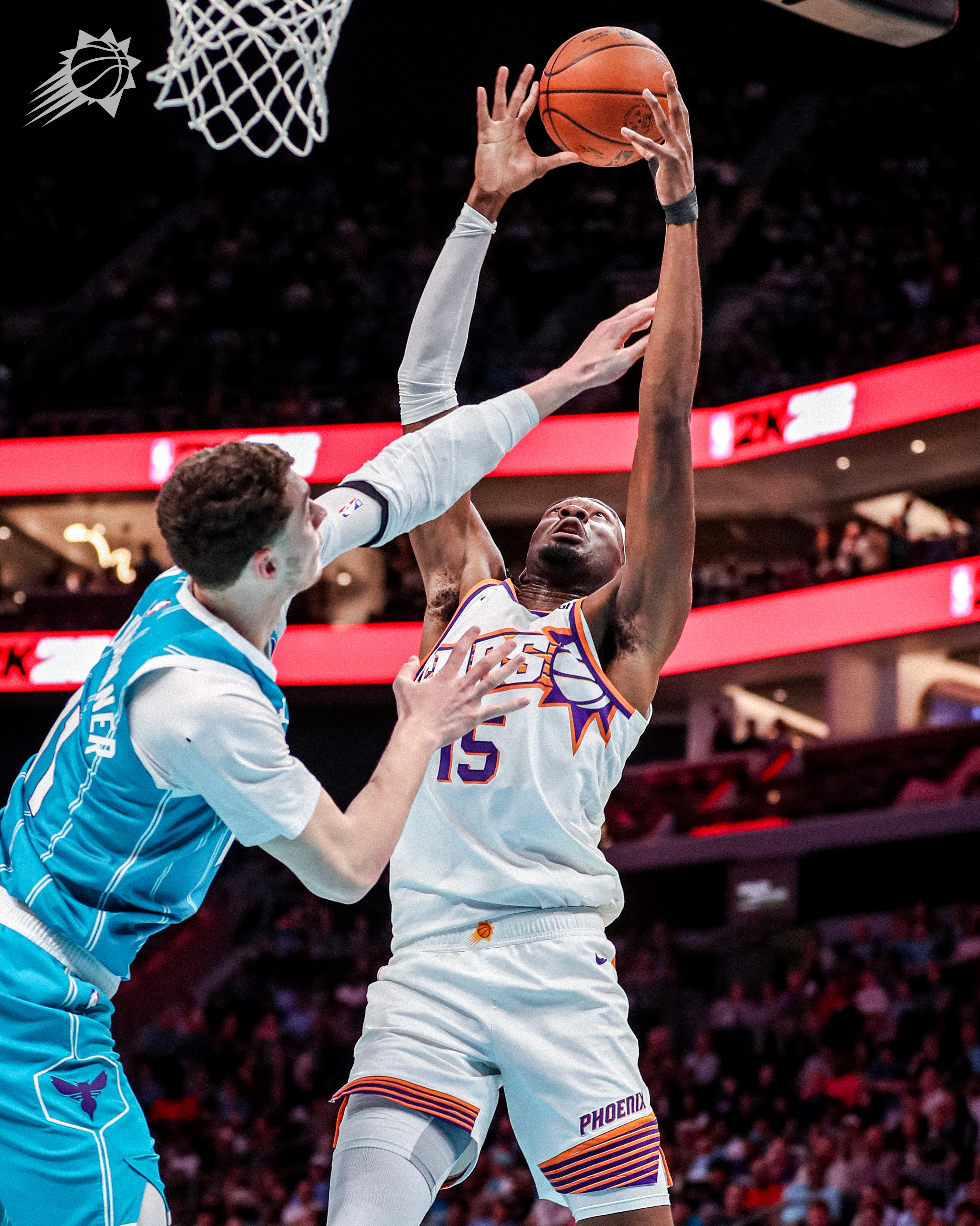 马威补篮命中，分差还在10分内 菲尼克斯太阳 ｜旭日东升 ｜太阳vs黄蜂