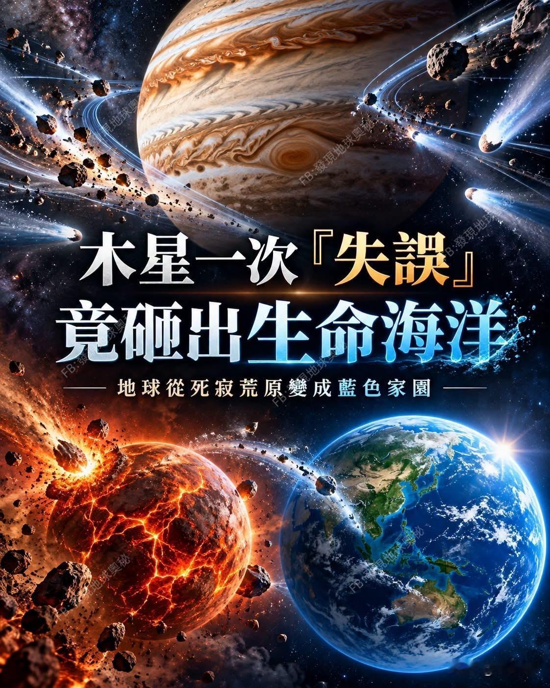 地球本是死寂荒原，木星的一次「失误」操作，竟意外砸出生命海洋

地球是人类目前所