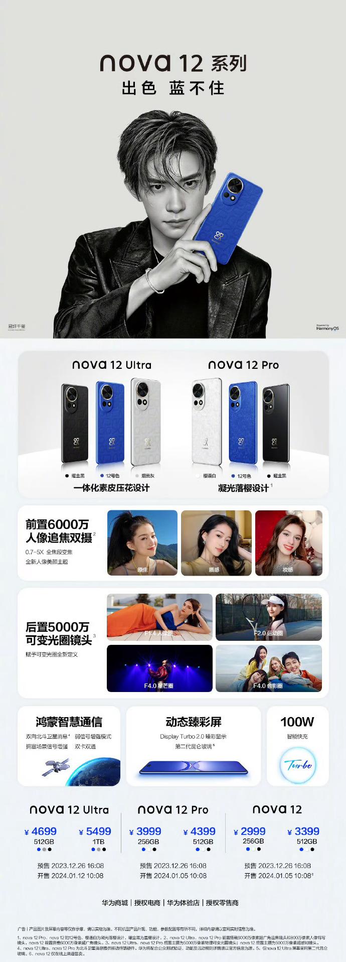 华为nova 12系列价格出炉

nova 12 Ultra，麒麟9000SL处