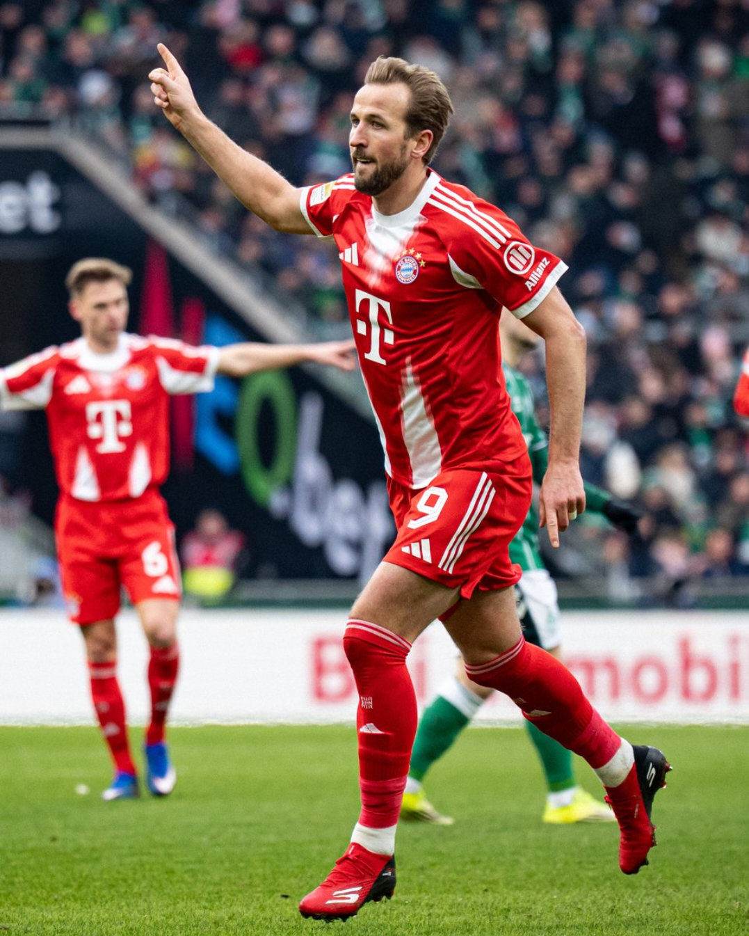 凯恩被问及是否有可能打破莱万的41球纪录（目前已打入26球，还剩12场比赛）：“