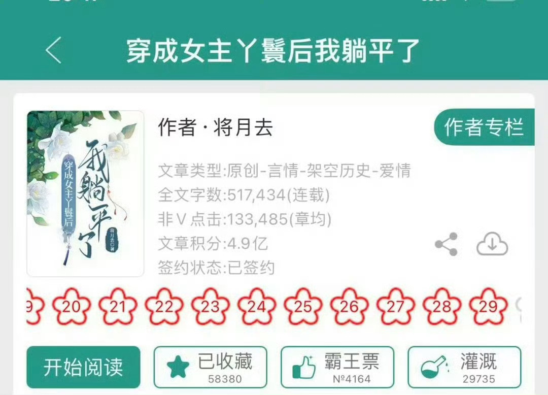 小说推荐：《穿成女主丫鬟后我躺平了》 作者:将月去简评：清醒能干小厨娘vs温柔体