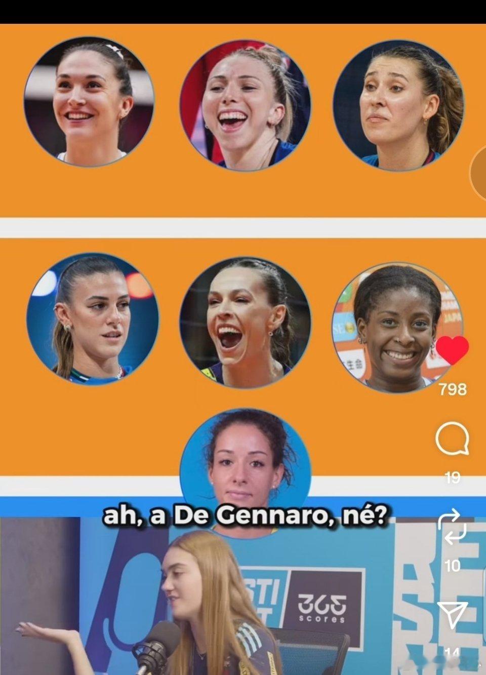 望月体育[超话] 这个女排梦之队阵容如何？卡左特，塞拉法尔，艾达奥罗安娃德吉纳罗