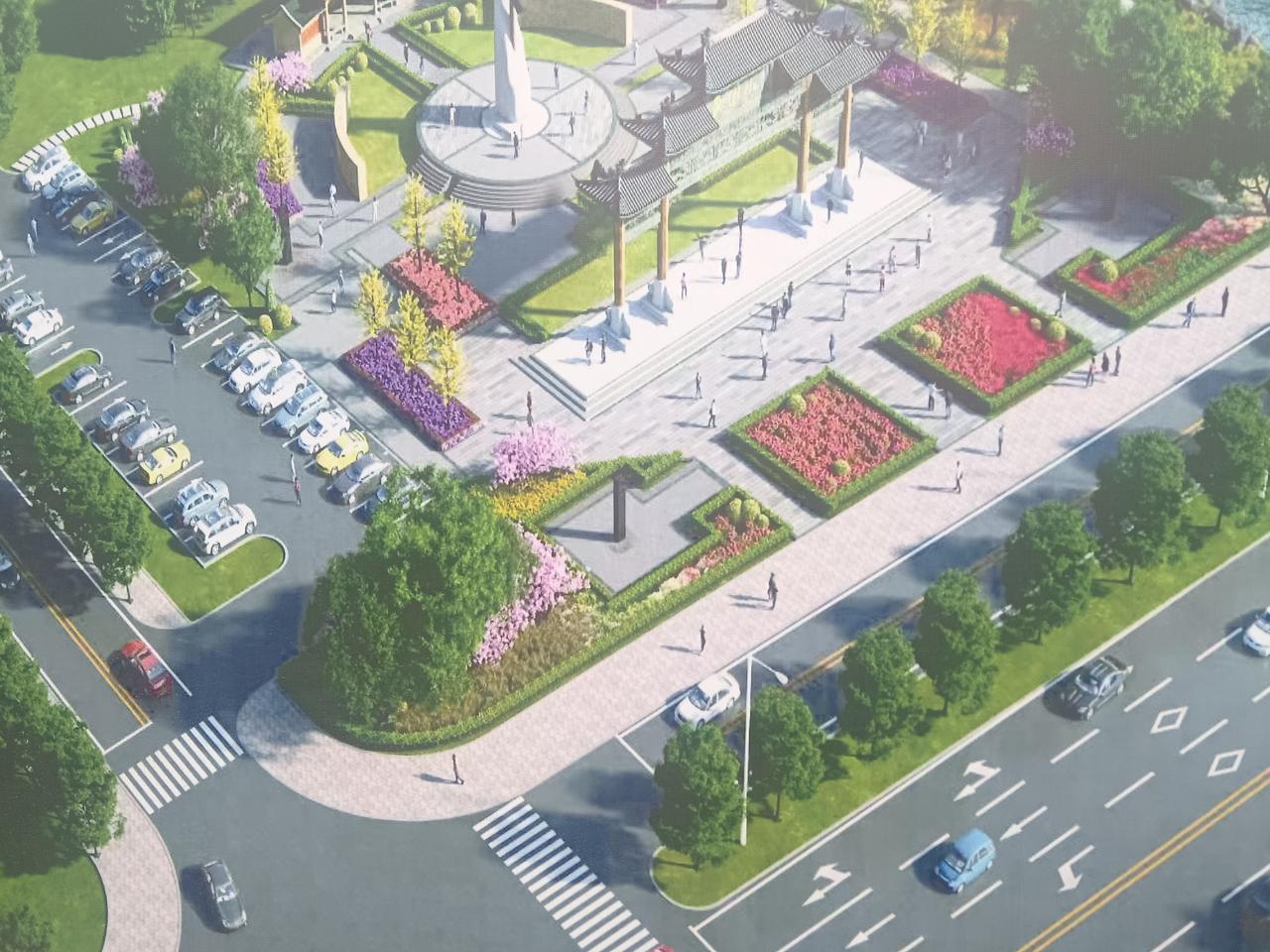 吉林市西团山文化园的山门牌楼，文化广场正在施工中，感觉不久后又会是一处热门打卡地