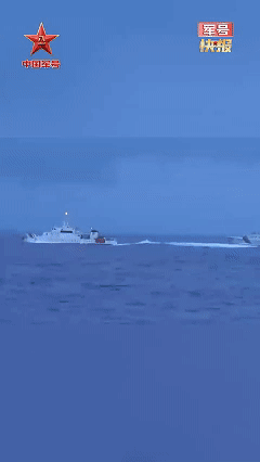 8月19日，中方公开了新的素材画面（图1-5），中方海警船与菲律宾海岸警卫队船只