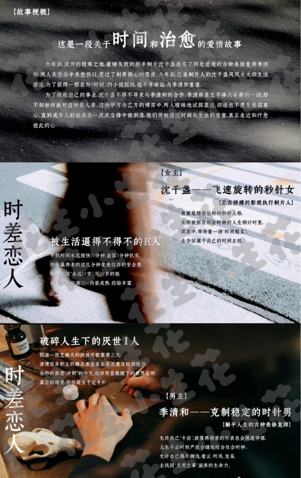 章若楠、王安宇、李歌洋 、罗秋韵《想把你和时间藏起来》招商项目书，导演黄天仁，编