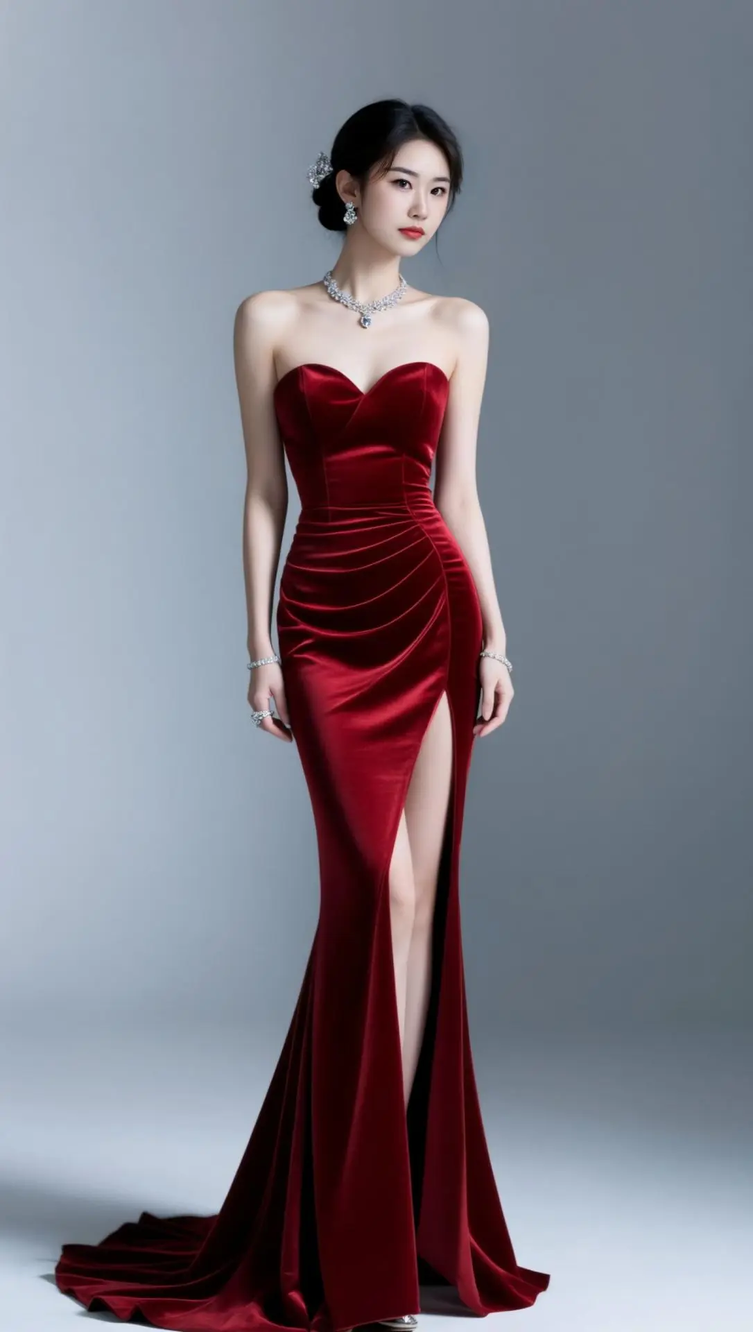 AI冷艳丝绒写真 ai创作