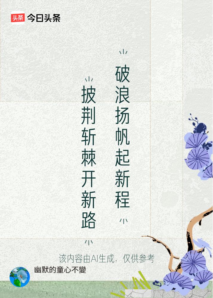 解析：此联通过“披荆斩棘”与“破浪扬帆”的动作对应，均体现攻坚克难的进取精神；“