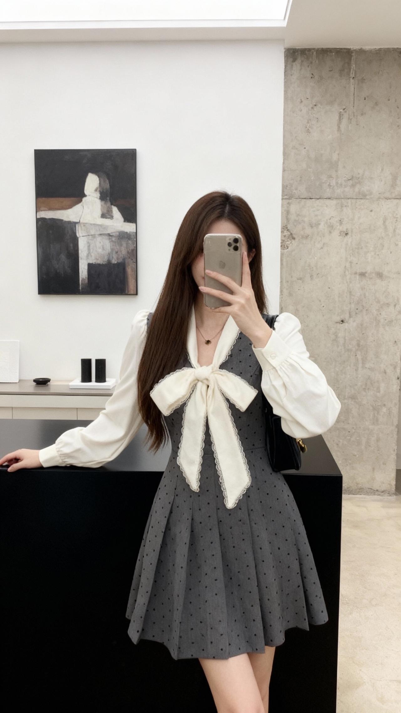 这个裙子有大码哦～微胖女生也能轻松驾驭，显瘦又高级！！今日穿搭 约会穿搭 韩系穿