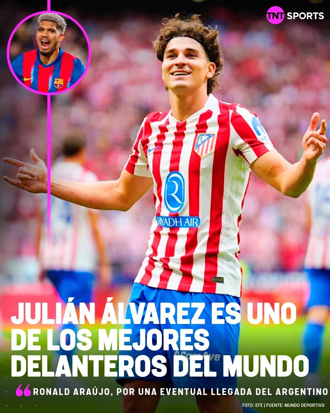 🚨🕷马竞更衣室认为巴萨球员阿劳霍对阿尔瓦雷斯的言论是对俱乐部的不尊重。（Ma