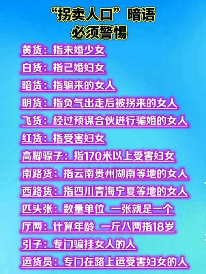 揭秘！这些暗语可能是拐卖人口的陷阱，快告诉家人朋友！ ​​​