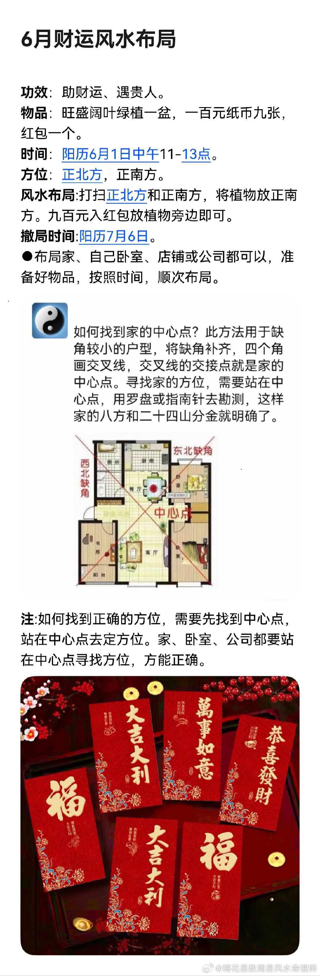 飞宫小奇门  六月财运风水修方布局。 