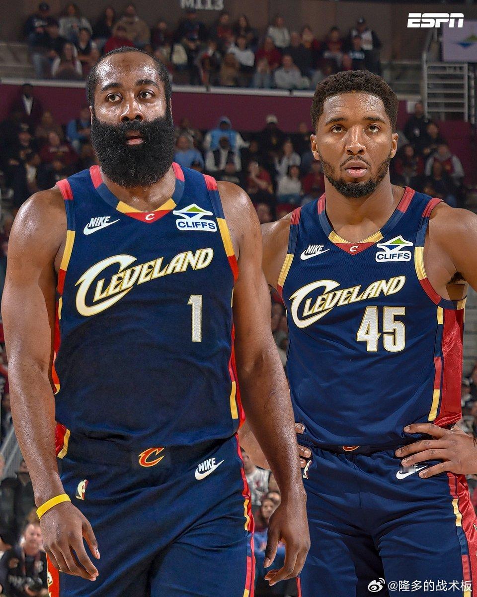 新的后场组合！米球王+哈登能带领骑士走多远米切尔本赛季场均28.8分4.6板5.