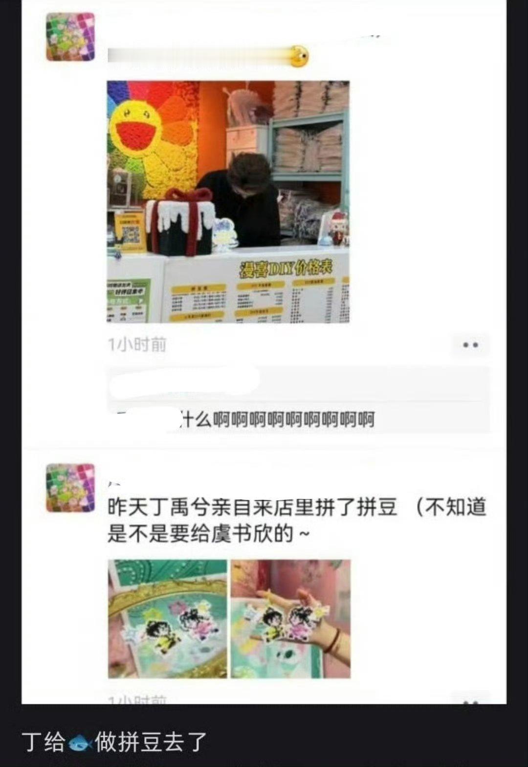 #丁禹兮做拼豆#丁禹兮真的去做拼豆了[哇]是把什么都放在心上呀，这和买风铃🎐有