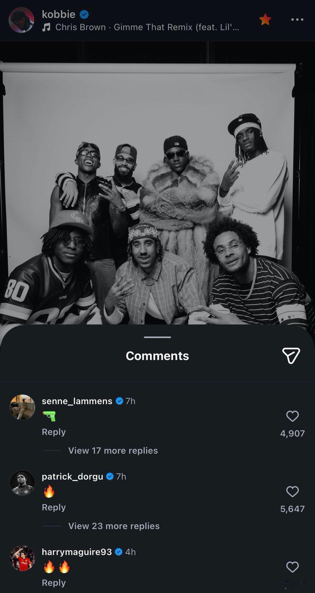 拉门斯，多尔古和马奎尔在社媒与科比·梅努互动曼联