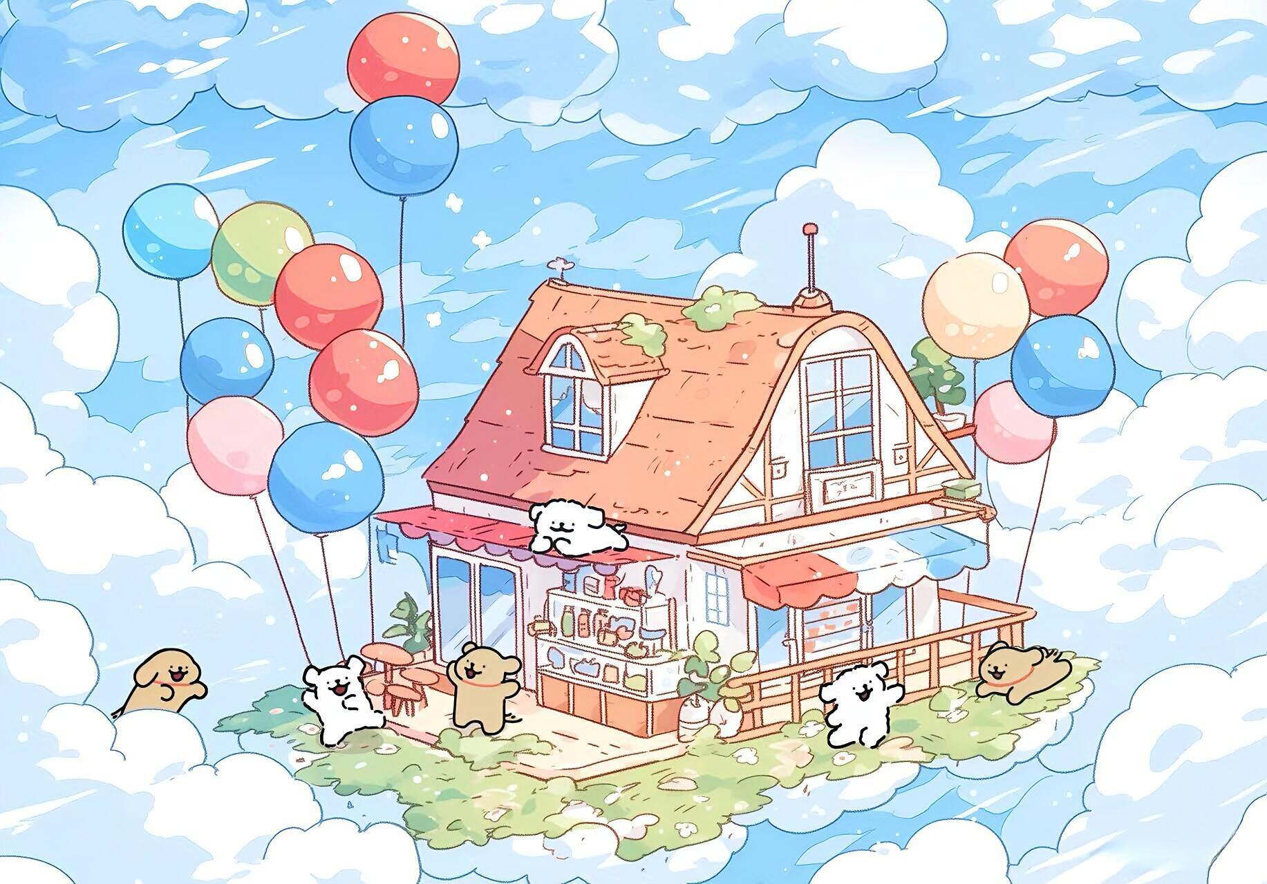 线条小狗iPad 平板 电脑 壁纸 