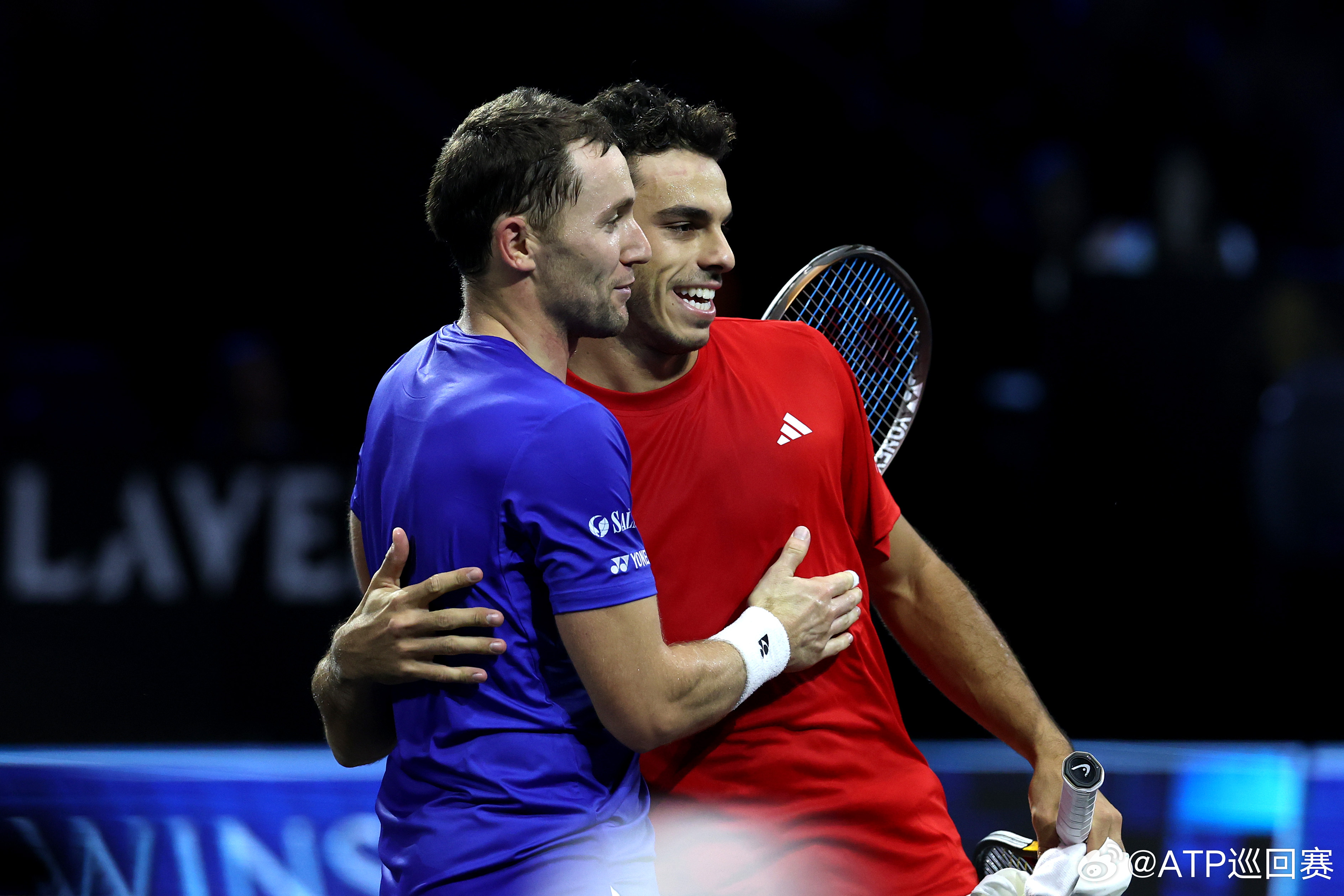ATP拉沃尔杯 首日战罢，欧洲队3-1领先世界队👇鲁德 6-7(4) 6-4 