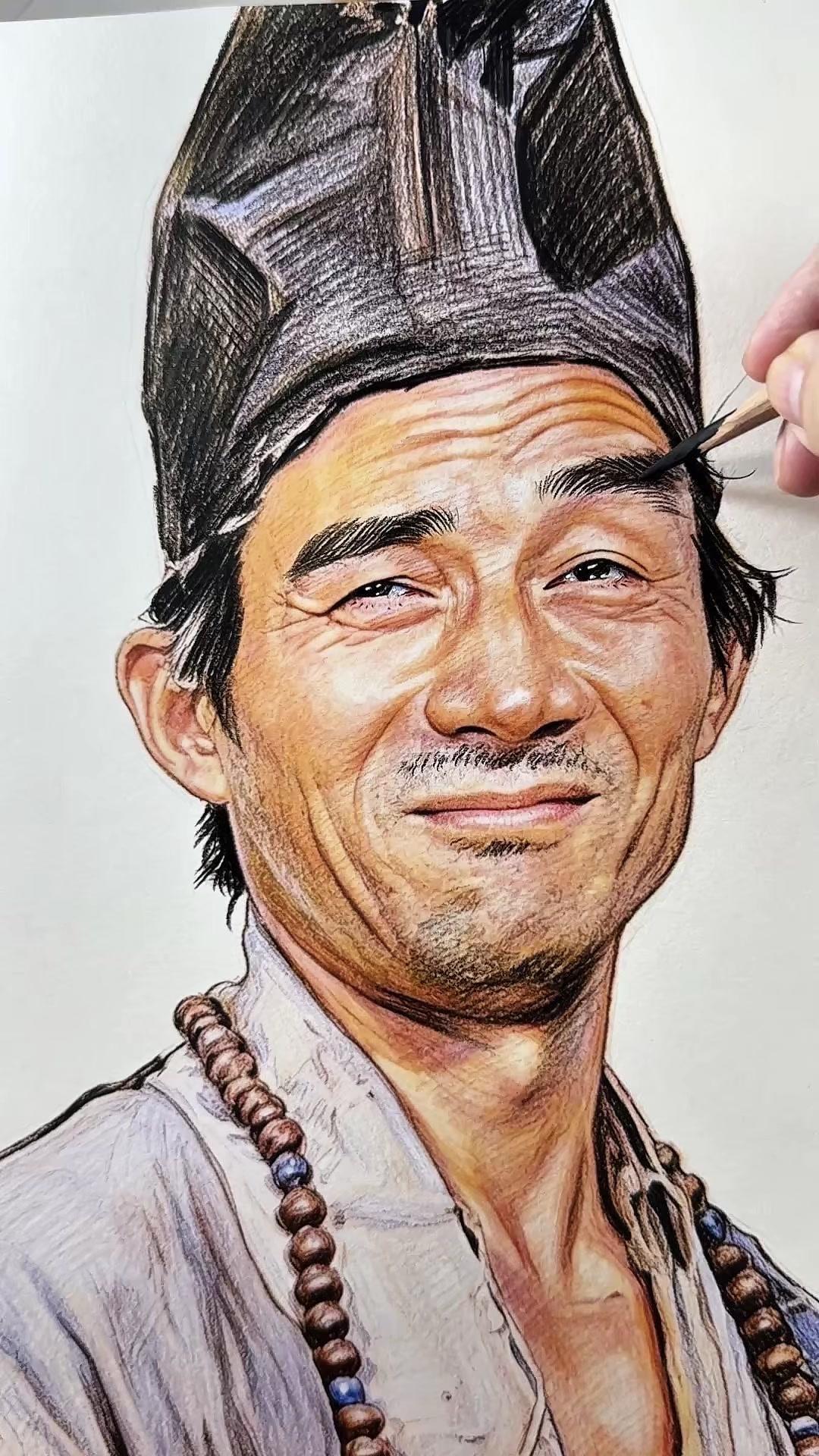 🖌️游本昌爷爷的画里藏着岁月故事，风骨犹存，虽已不再少年，却用一生诠释半哭半笑