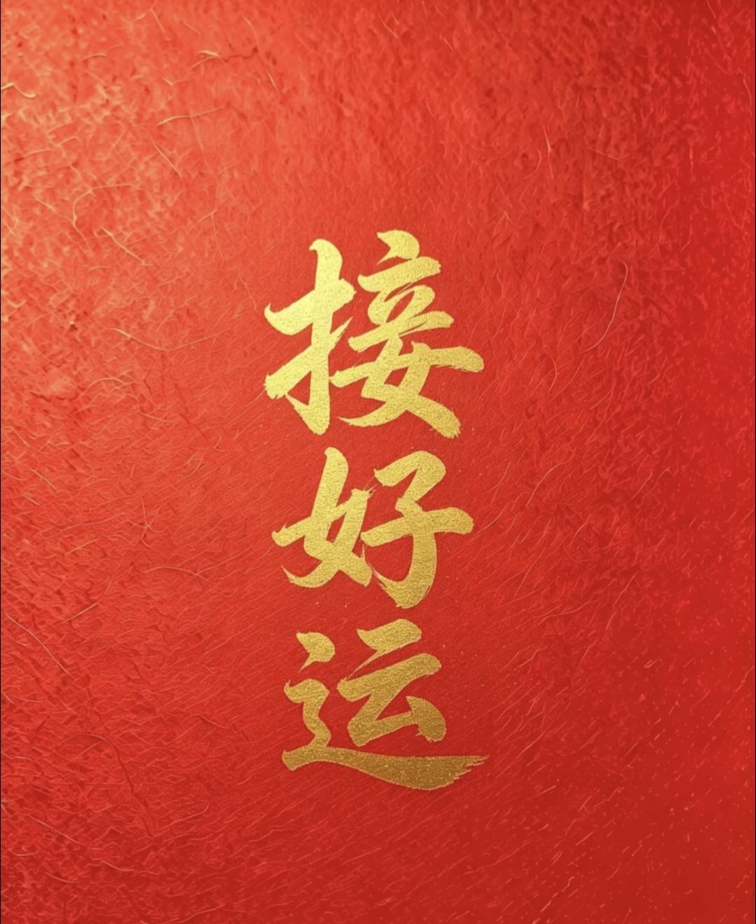 红火盈门，福气自至。金辉闪烁接好运，把这份喜意迎进门，好运即刻来敲门！传统文化 