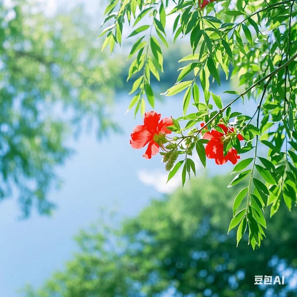 上联：远看青山绿水，下联如何对近观翠柳红花