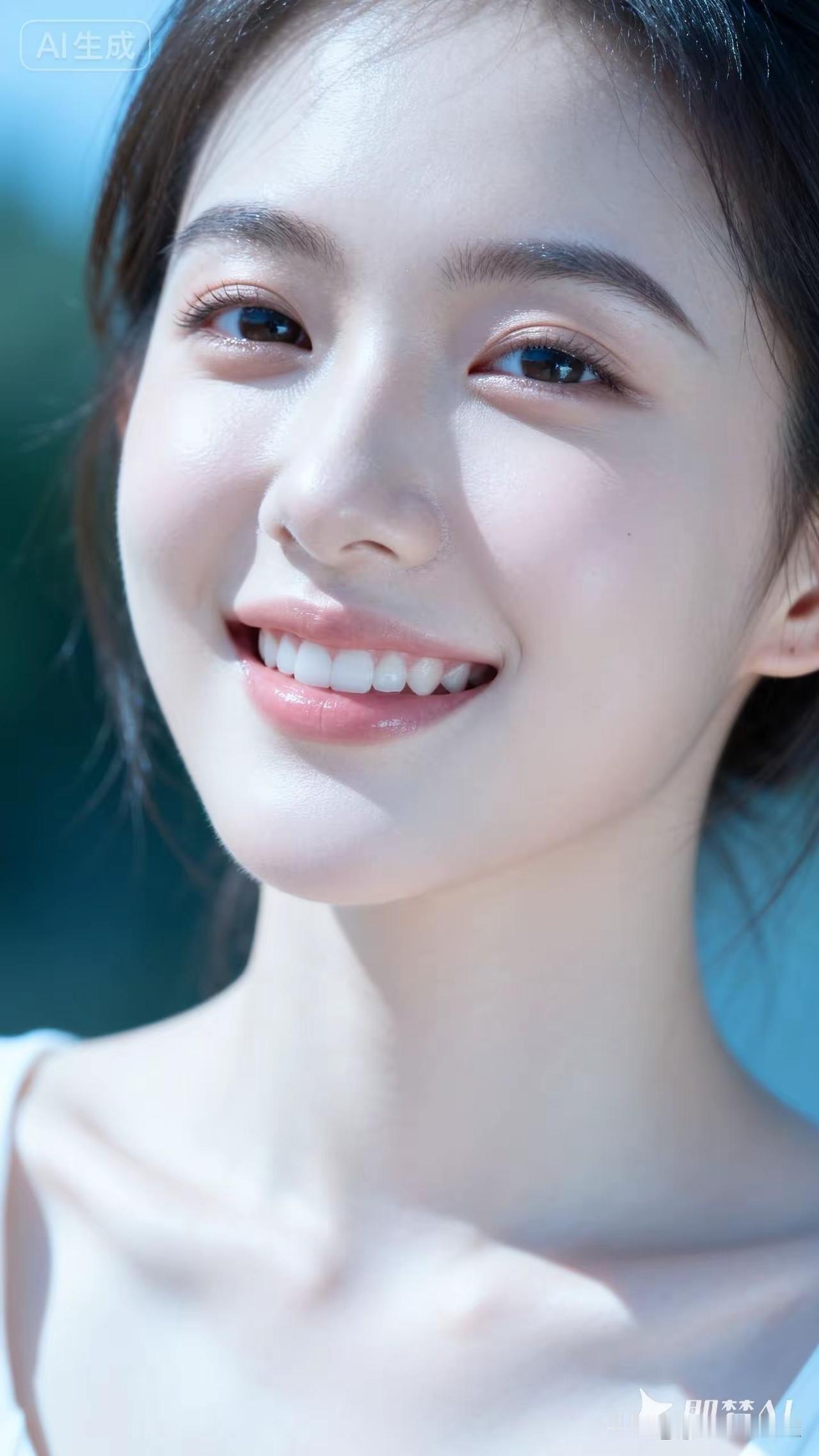 阳光下的微笑，纯净如初见。🌞😊