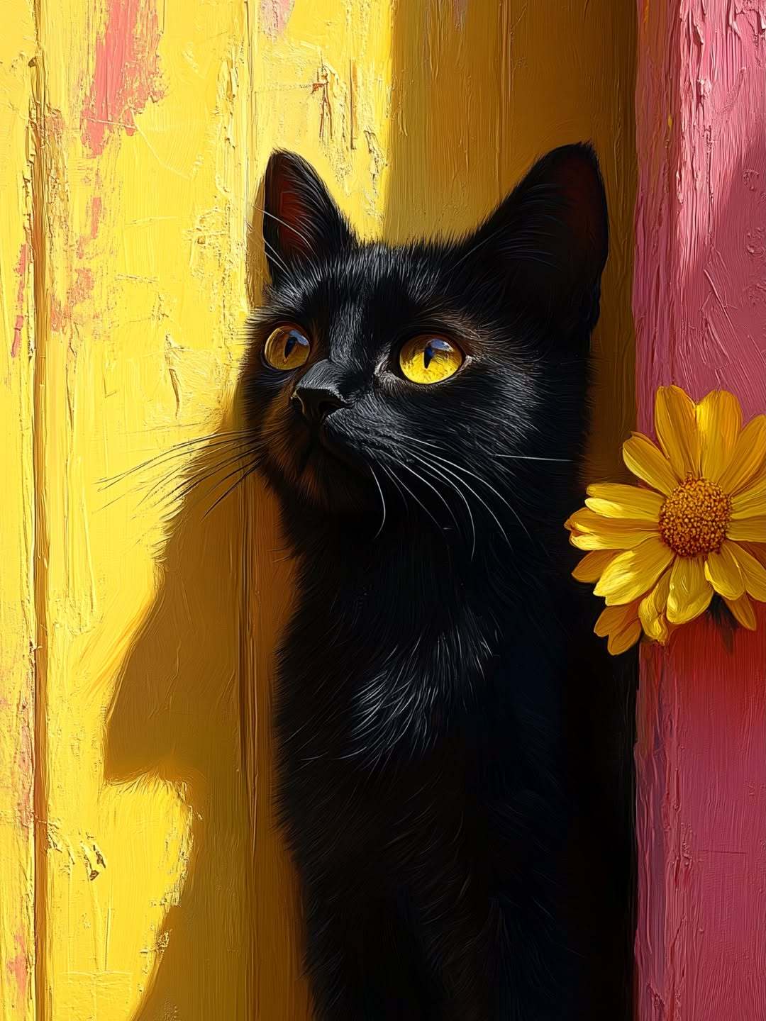 红墙黑猫和黄墙黑猫，哪个好看