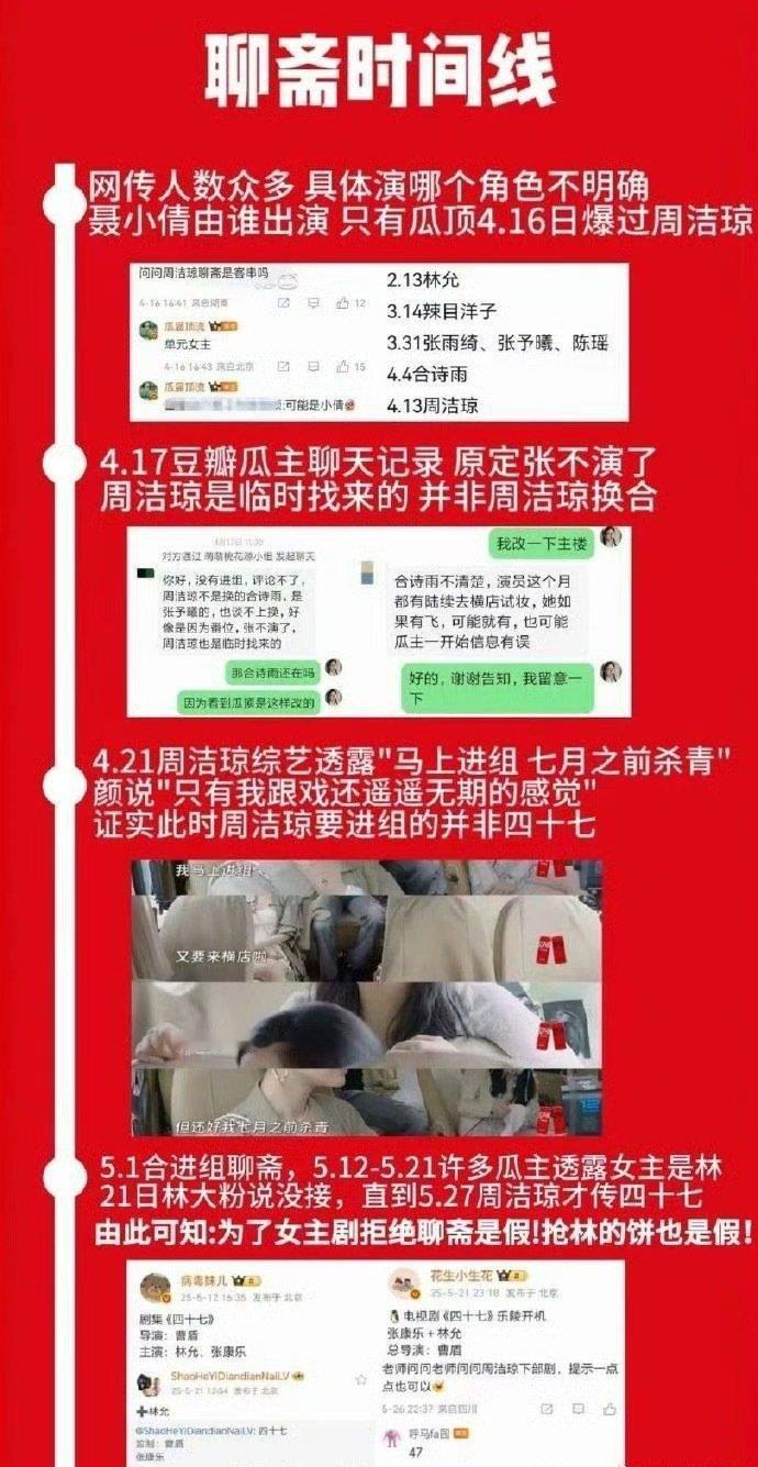 周洁琼粉丝列举聊斋时间线聊斋时间线周洁琼粉丝列举聊斋时间线，否认抢四十七女主娱乐